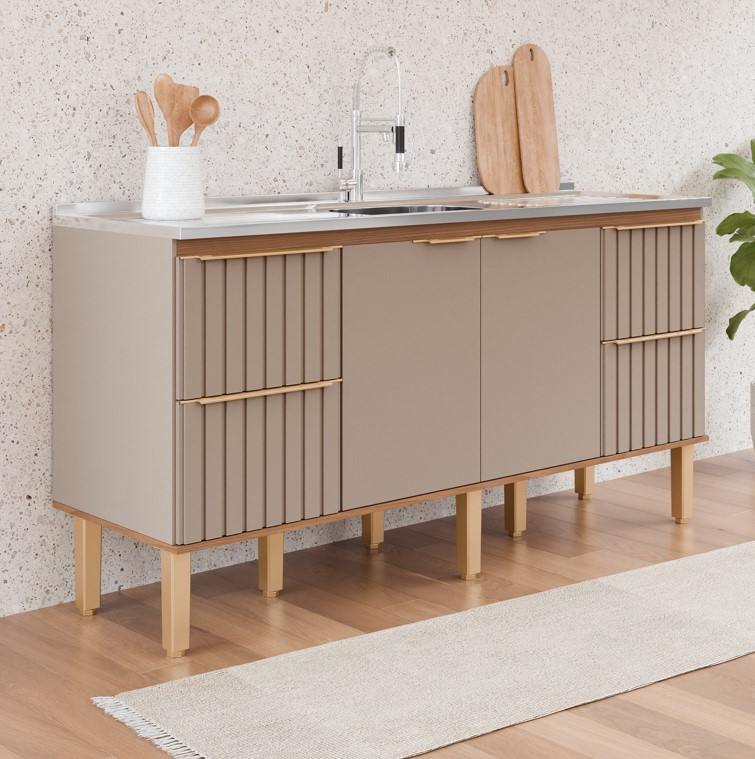 MGM - GABINETE �GATA 1,80MT - CAPPUCCINO/FREIJ�